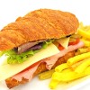 Rosmarin ham with mozzarella cheese croissant sandwich