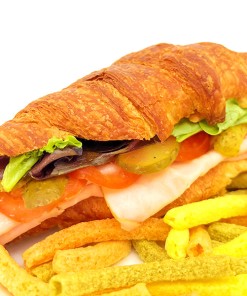 Turkey and Swiss croissant sandwich