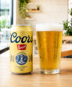 Cold 12oz Coors Banquet beer can for beach drink delivery in Naples FL near Lowdermilk Park and Vanderbilt Beach